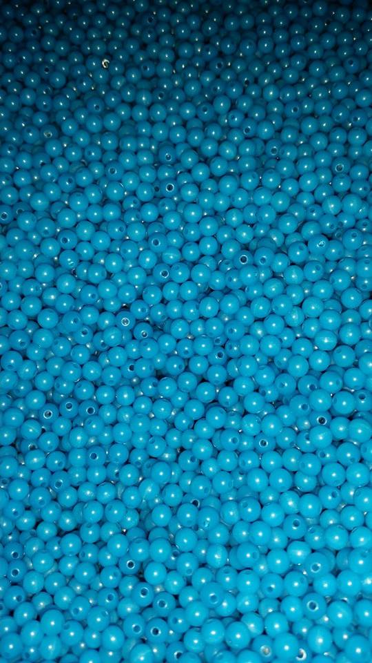 18X14MM Blue Ceramic Tube Bead 5MM Hole (24 pieces)